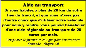 Aide au transport 2020