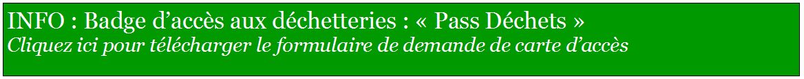 Badge dechetterie 2017